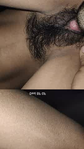 Sucking Hairy Creamy pink pussy of my girlfriend and playing with pussy boobs