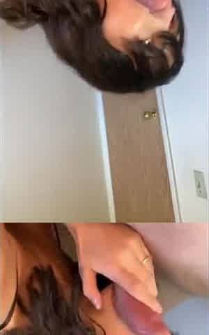 Dark haired beauty delivers intense passionate oral pleasure
