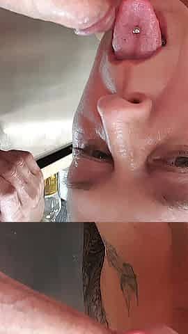 Messy pov: deepthroat dream with tattooed woman katysprivatcam