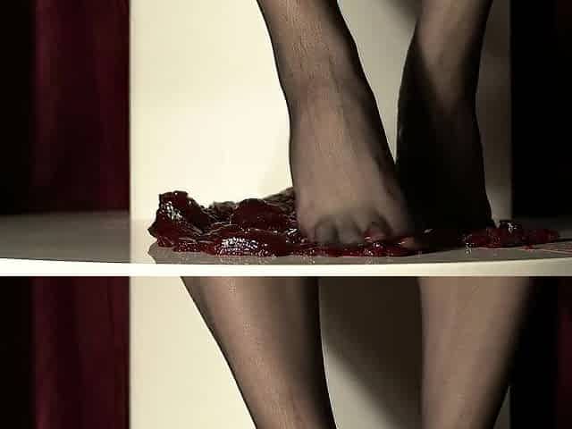 Cranberry Sauce Smush! Nylon Feet ASMR