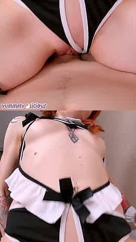 Barely Legal Teen Bunny Girl Riding My Dick with All Her Holes (vertical)