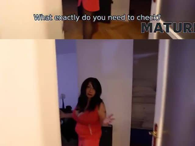 Boy Wants To Give Joy To Mature Woman In Red Dress