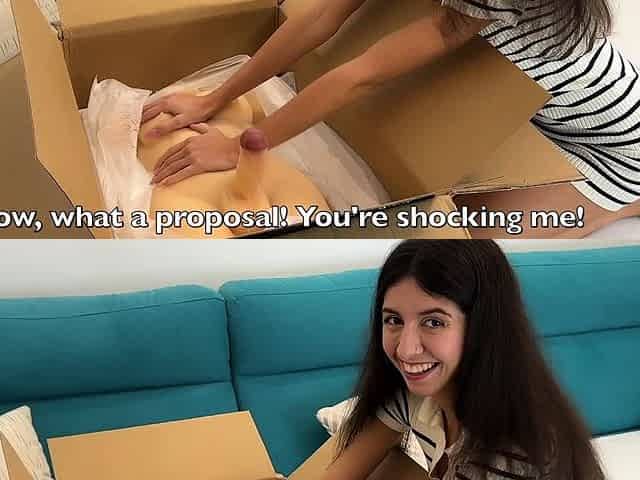 I invited the courier to fuck me with my new Tantaly doll -