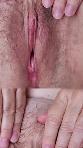 Unshaved aged snatch close up
