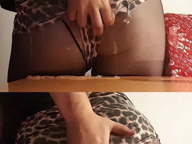 Sissy Splooshing Soaked Lucy THICC British Butt in Leopard Print Hotpants
