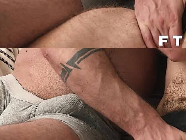 FTM Chaps - Blake Davies buries his tongue inside Eddys bushy bonus gap