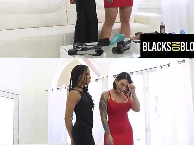 Interracial Lesbo Booty Play & Ding-dong Screwing