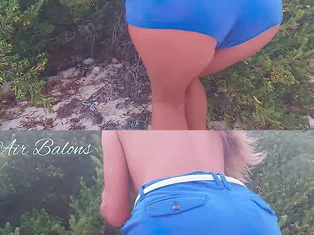 Honey passionately fondles herself on the beach in a tent