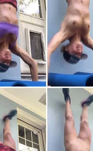 A Nude Vs Clothed Movement Study- the Handstand Push-ups:)