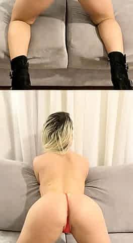 Big Boobed Blonde Masturbates With A Dildo In The Bathroom