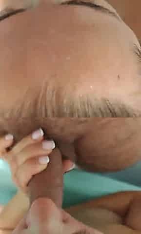 Amateur wife sucks cock in bathroom