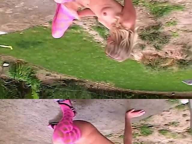 Slender blond whore Allison Pierce deepthroats a monster weenie and gets her constricted anal banged.