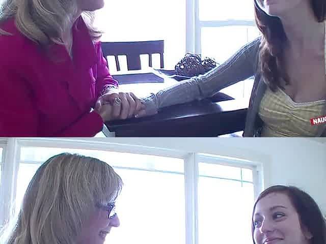 Blond mother i'd like to fuck looks strict but has a soft touch for shy teen beauty