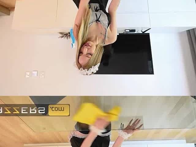 BRAZZERS - Hawt Blond Maid Jenny Kitty Gets Paid Supplementary For A Proper Ride On Her Boss' Ramrod