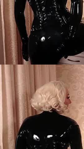 Sexy Latex Catsuit Tease