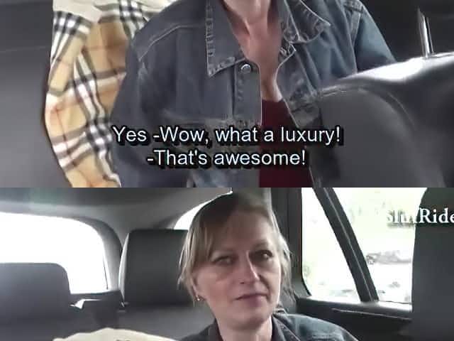 Large-Breasted Czech Mom Shows Her Cunt in the Car