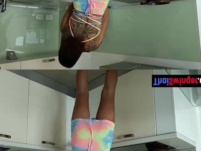 Big Ass Thai Gf Cooking Fried Rice And Kitchen Doggy Style Fuck