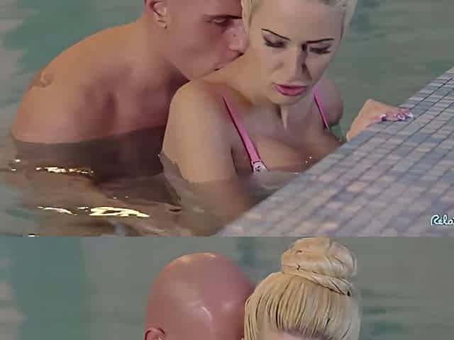 Beautiful Romanian Blondie Gets Cum On Her Big Tits In Passionate Pool Fuck