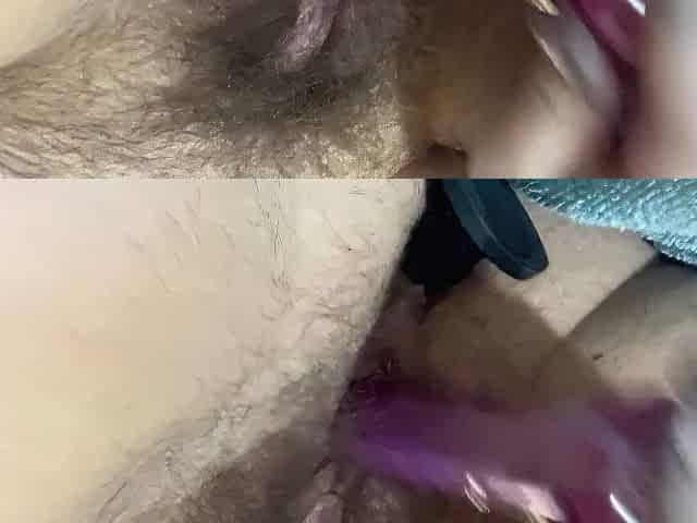 Petite purple finger ramrod in FTM vagina masturbate solo