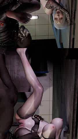 3D Huge Boobs Asian Slut Have First Time Threesome Sex