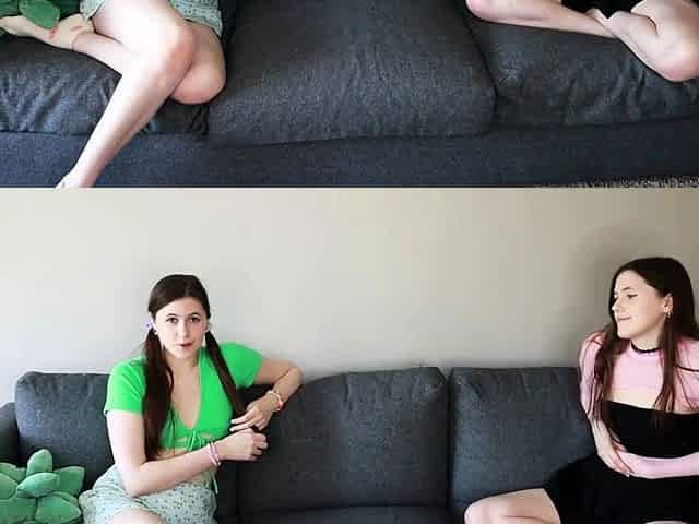 Real amateur teen fucks while babes watch