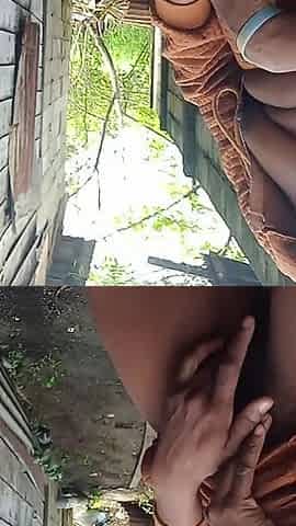 Outdoors Shaking My Booty Fingering My Hairy Wet Pussy