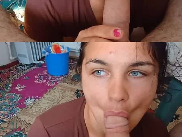 My Stepdad Makes Me Suck His Dick All Day and He Cums in My Mouth