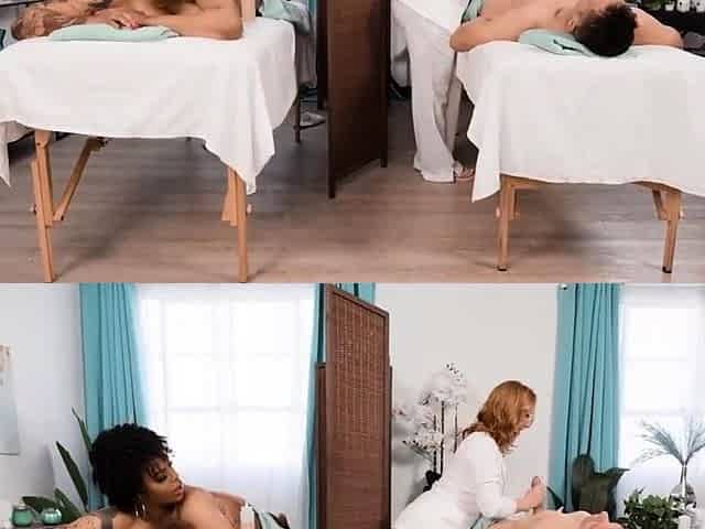 Married Couple Mobs the Horny Masseuse.Halle Hayes, Emma