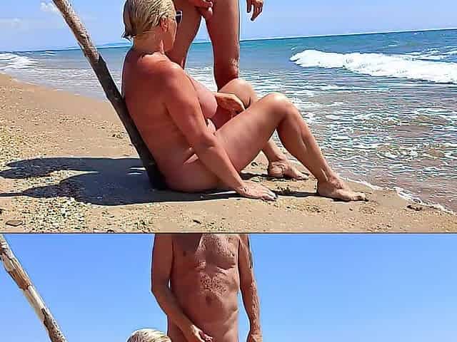 Booty slam with my step mama on the beach