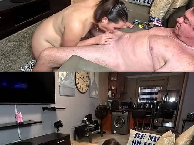 Kinky Girl Sucking Dick While Being Used As A Human Ashtray, Deepthroat