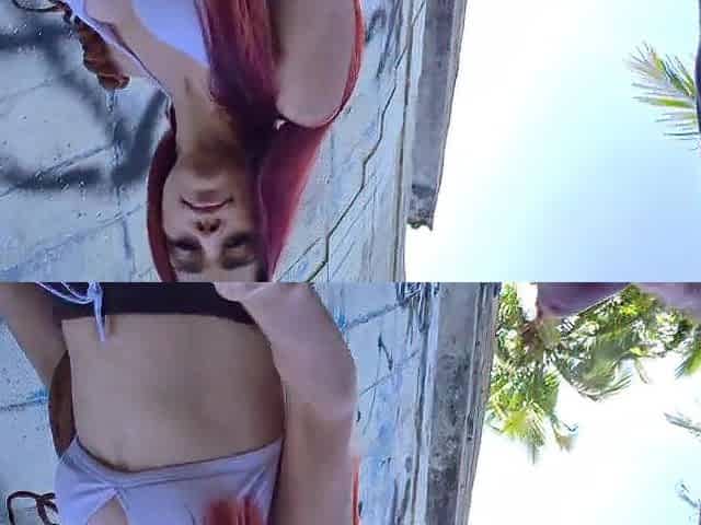 Risky public masturbation in the park for a hawt stranger!