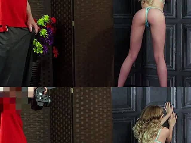 Horny lingerie voyeur teasing lucky guy