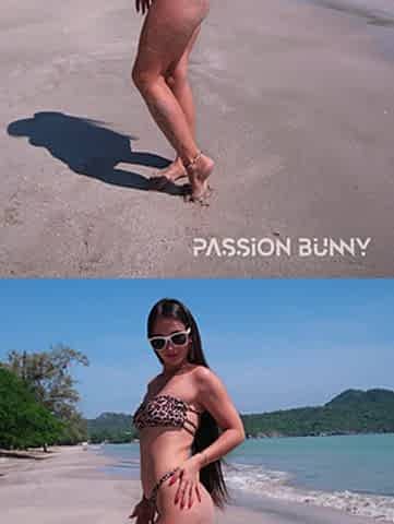 Beauty Dancing on the Beach in Bikini