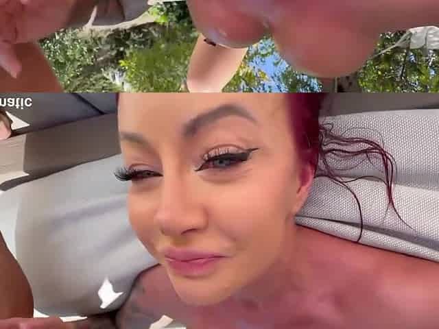 Redhead Beauty With Big Tits Enjoys A Creampie In The Great