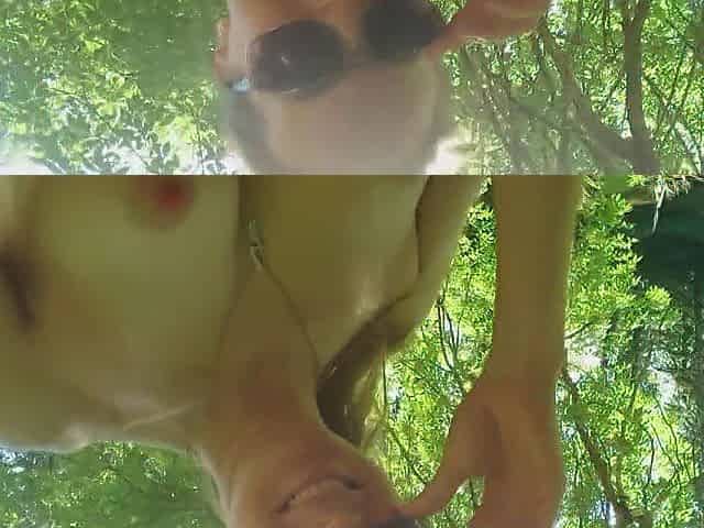 True Russian hotty: bare exposed walk outside in the park