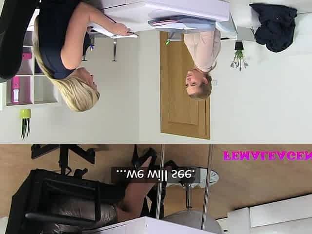 FemaleAgent Natural breasty curvy golden-haired enjoys 1st lesbo