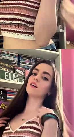 Busty curly brunette with big boobs fucks on couch