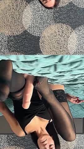 Footjob in Nylon Stockings & Barefoot