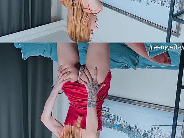 Lady in Red Toys Her Pussy