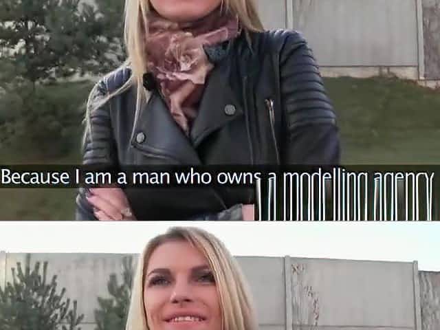 Tall blonde fucks for money
