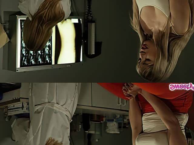 Busty blonde inmate eating lesbian jail nurses pussy