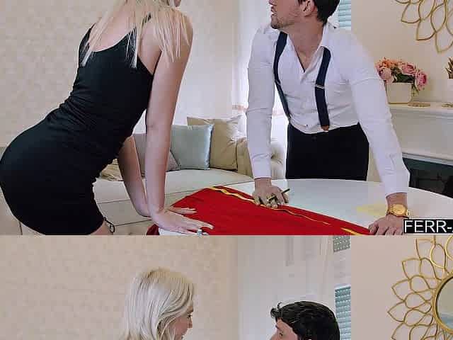 Concupiscent Golden-haired Spoiled Nymph Uses Her Tailor to Satisfy Her Raunchy Hunger - Cla...