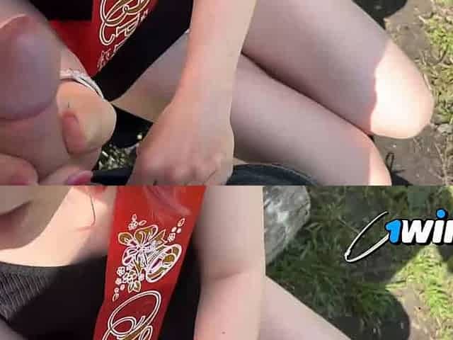 You got a 20 something diminutive blondie with a narrow pussy, jizz flow on face. Cumshot on glasses, deep blowjob. Outdoors wit