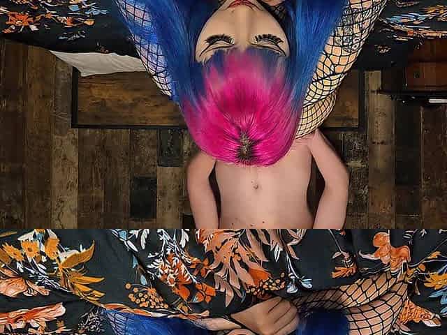 Alternative in fishnets gets overspread in cum - RoseLunar