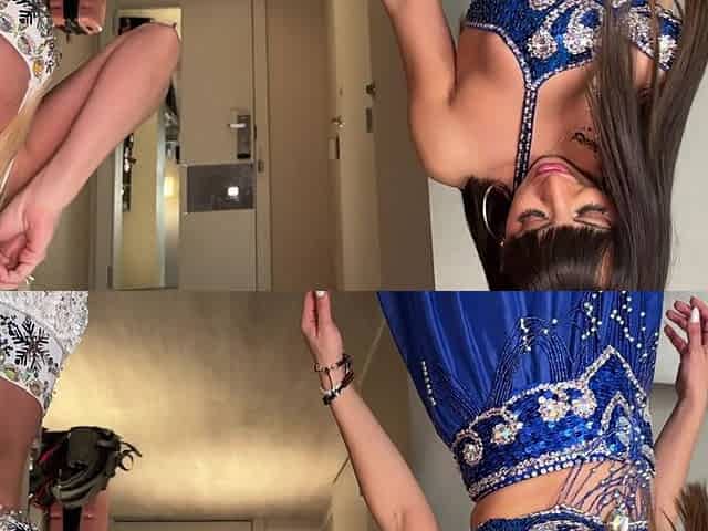 Egyptian Sasha Pearl in Belly Dancing Tutor Threesome