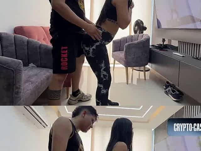 Hot gym instructor takes advantage of my husband's absence to drill me firm and give me his milk.