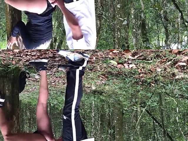 A mother i'd like to fuck went into the forest to pee, where that babe was caught and screwed by a stranger.