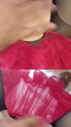 Black Tights, a Red Skirt, a Huge and a Vibrator. and a Lot of Sperm!