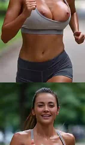 Breasty Chicks Running in Park - Tits slide Outdoor two [AI generated]