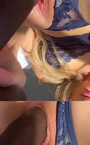 Tight Pussy Grips a Big Black Dildo Perfectly
